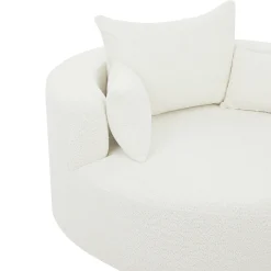 Walker Edison | 360° Swivel Accent Round Sofa Chair with Pillows