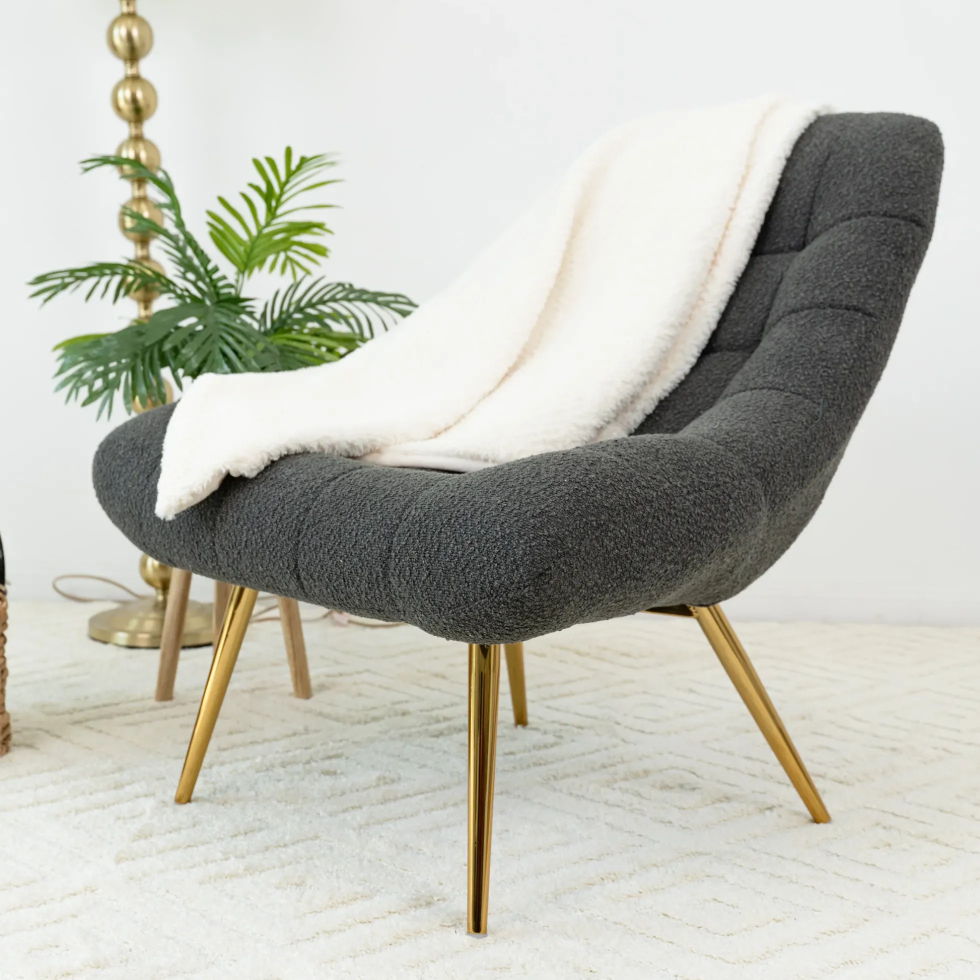 Walker Edison | Aubrey French Boucle Lounge Chair