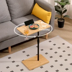 Walker Edison | Bamboo 360 Swivel Sofa Tray Table
