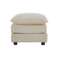 Walker Edison | Beige Chenille Cloud Accent Chair with Ottoman Set