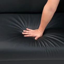 Walker Edison | Black Faux Leather Comfort Sleeper Sofa