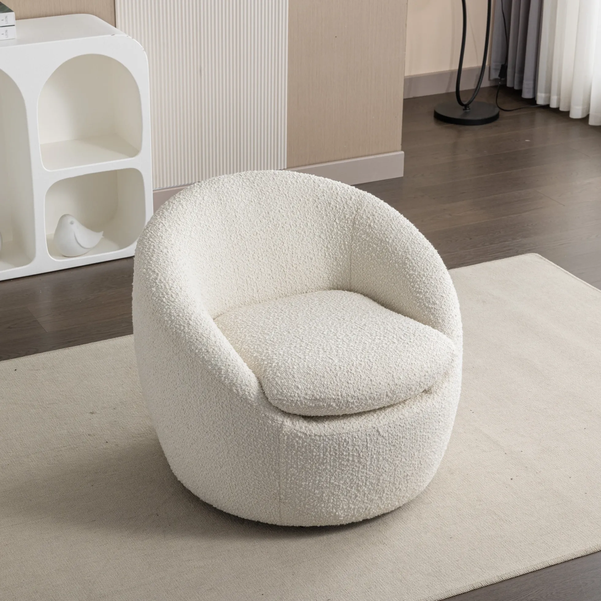 Walker Edison | Boucle Swivel Chair