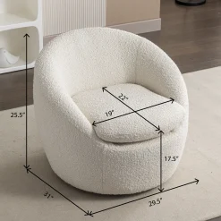 Walker Edison | Boucle Swivel Chair