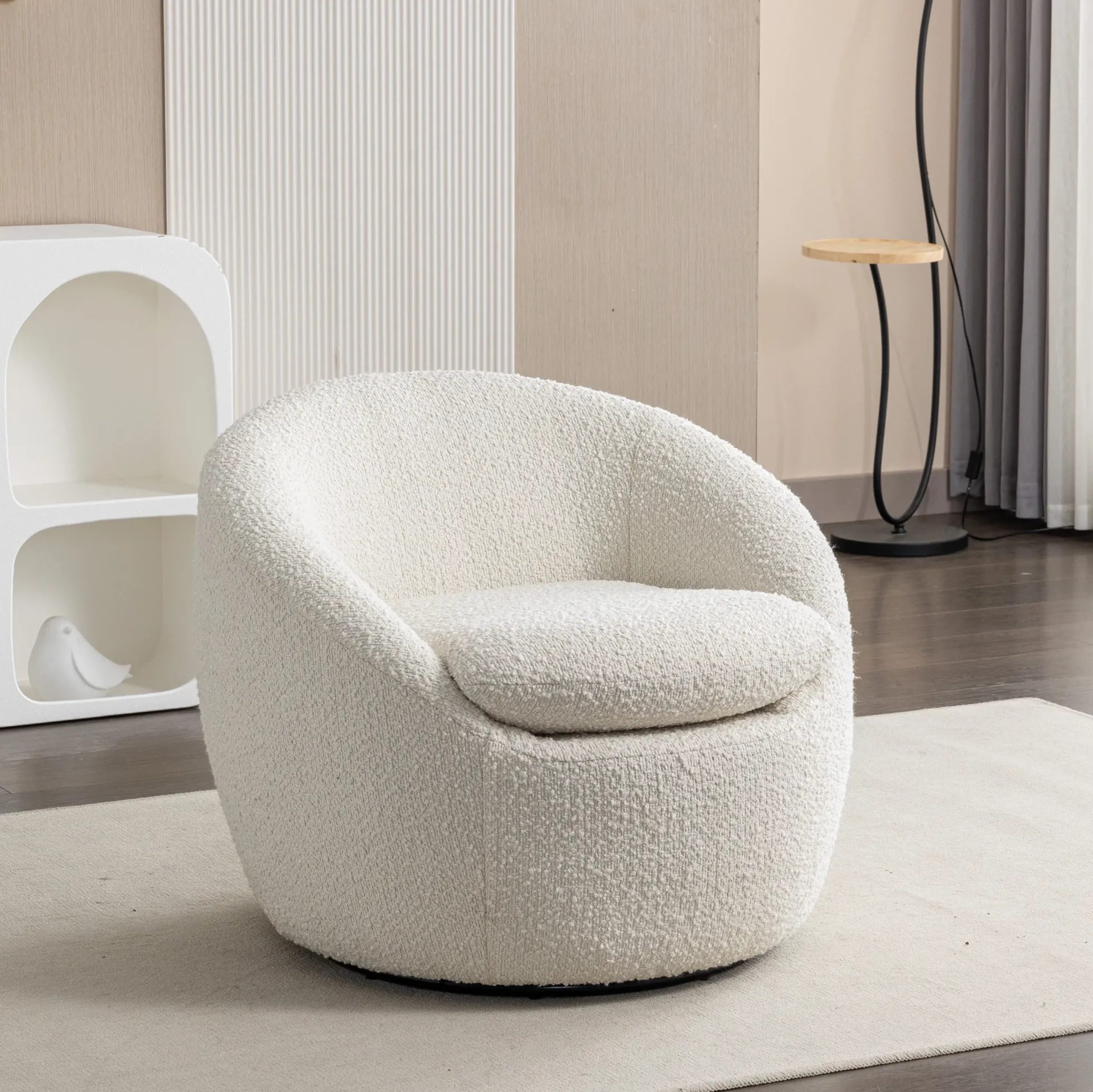 Walker Edison | Boucle Swivel Chair