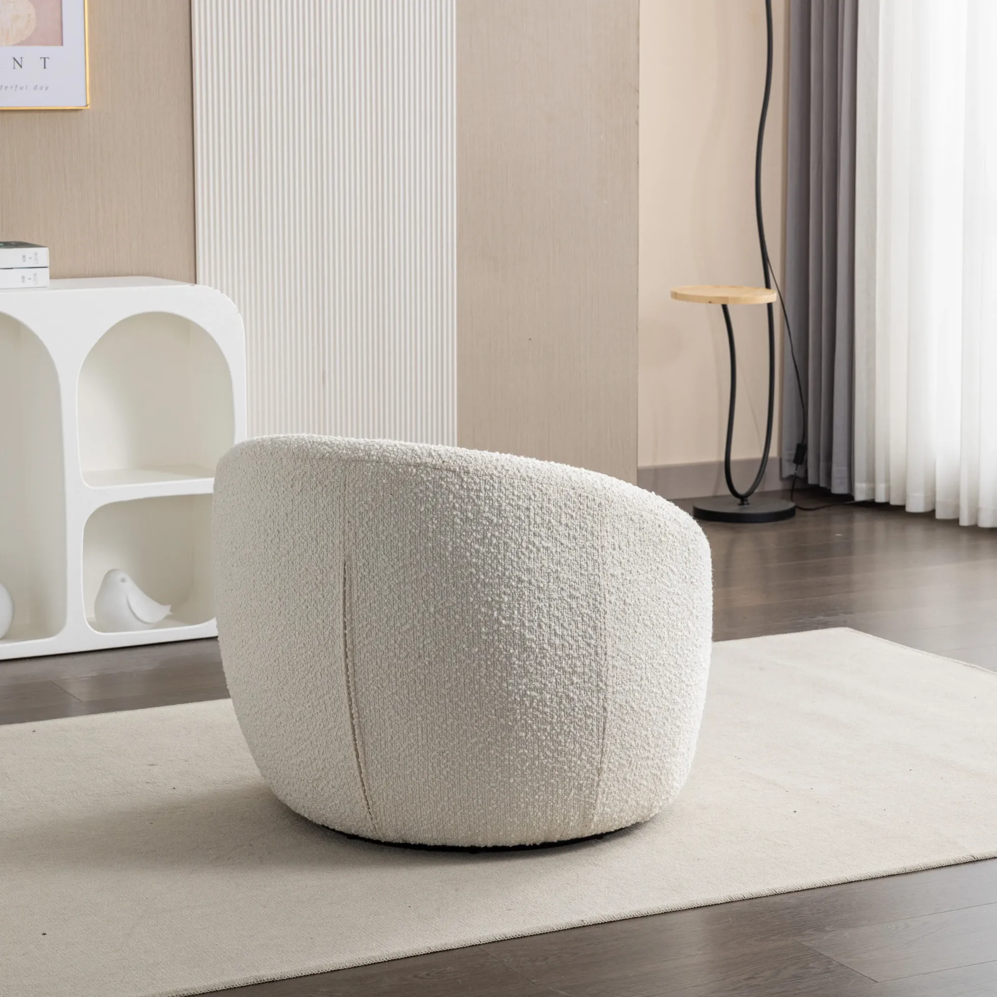Walker Edison | Boucle Swivel Chair