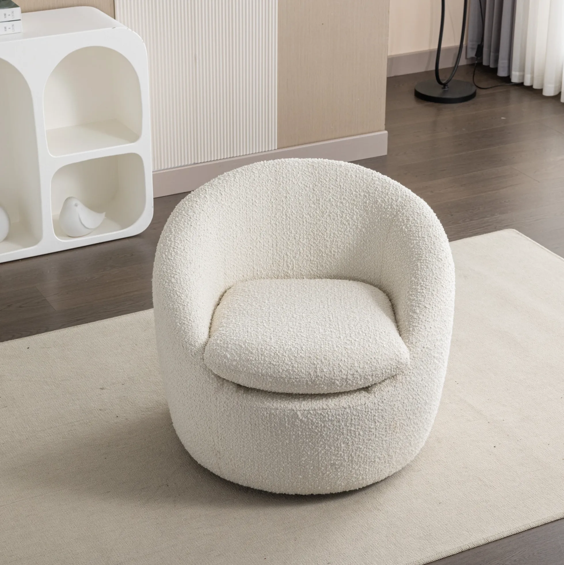 Walker Edison | Boucle Swivel Chair