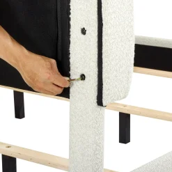 Walker Edison | Boucle Upholstered Platform Bed