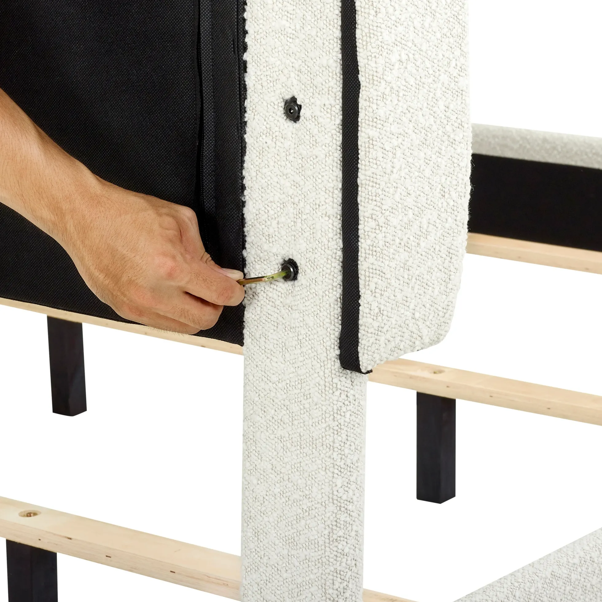 Walker Edison | Boucle Upholstered Platform Bed
