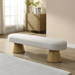 Walker Edison | Boucle Upholstered 64in Bench