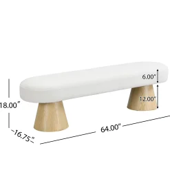 Walker Edison | Boucle Upholstered 64in Bench