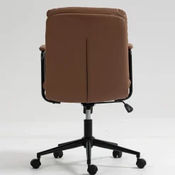 Walker Edison | Brown Ergonomic Faux Leather Desk Rolling Swivel Chair