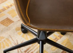 Walker Edison | Cesena Faux Leather 360 Swivel Air Lift Office Chair, Antique Brown