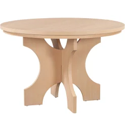 Walker Edison | Charming 5-Piece Rustic Round Dining Set with Chairs and Curved Bench
