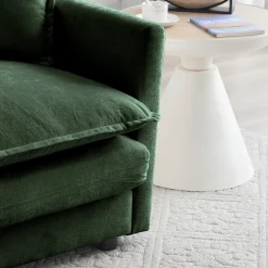 Walker Edison | Chenille Cloud Accent Chair with Ottoman Set