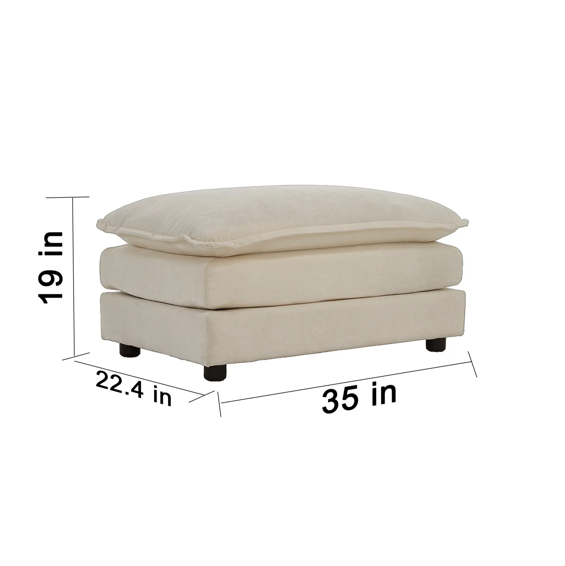 Walker Edison | Chenille Modular Cloud U-Shaped Sectional Sofa with Two Ottomans