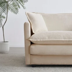 Walker Edison | Chenille Modular Cloud U-Shaped Sectional Sofa with Two Ottomans
