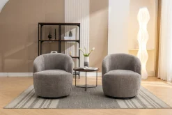 Walker Edison | Chenille Swivel Accent Barrel Chair
