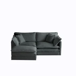 Walker Edison | Chenille Two-Seater Sofa with Ottoman