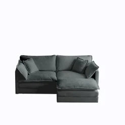 Walker Edison | Chenille Two-Seater Sofa with Ottoman