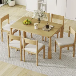 Walker Edison | Classic Modern 7-Piece Dining Table Set for 6