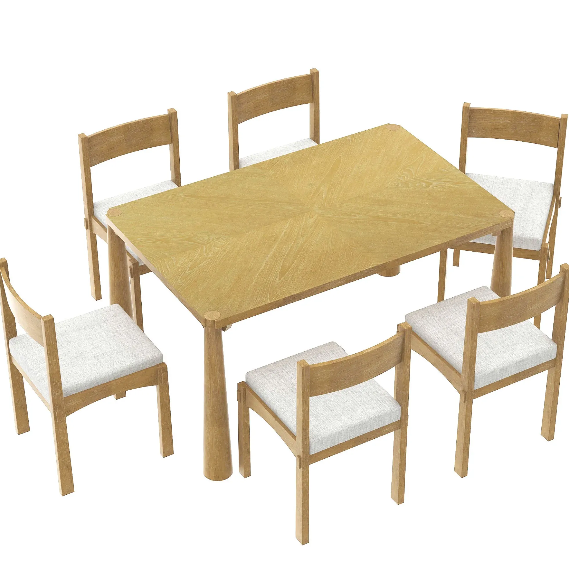 Walker Edison | Classic Modern 7-Piece Dining Table Set for 6