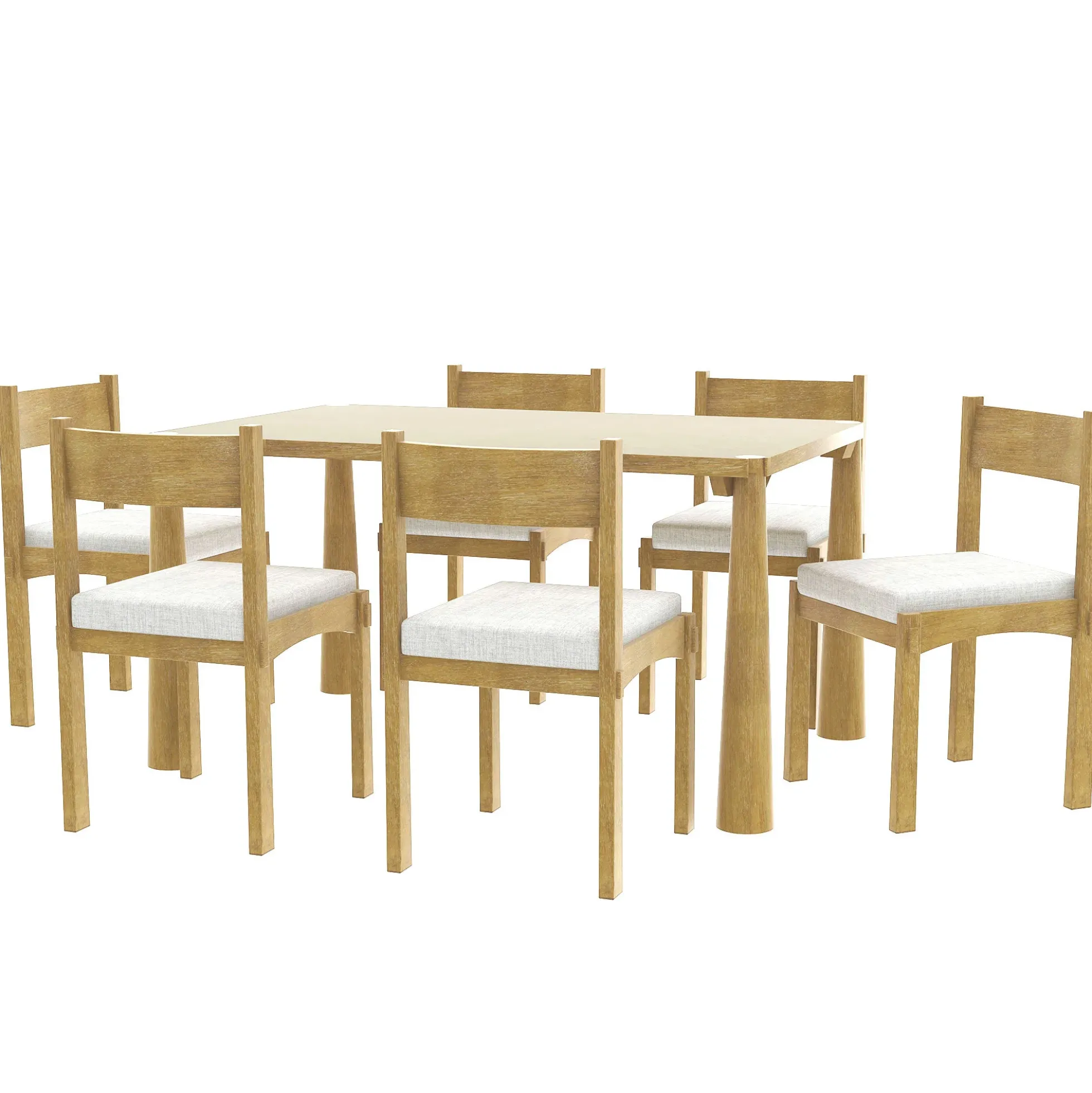 Walker Edison | Classic Modern 7-Piece Dining Table Set for 6