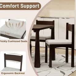 Walker Edison | Classic Modern 7-Piece Dining Table Set for 6