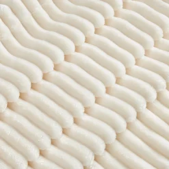 Walker Edison | Cloud Cream Corduroy Slipcovered Sectional Sofa with Ottoman