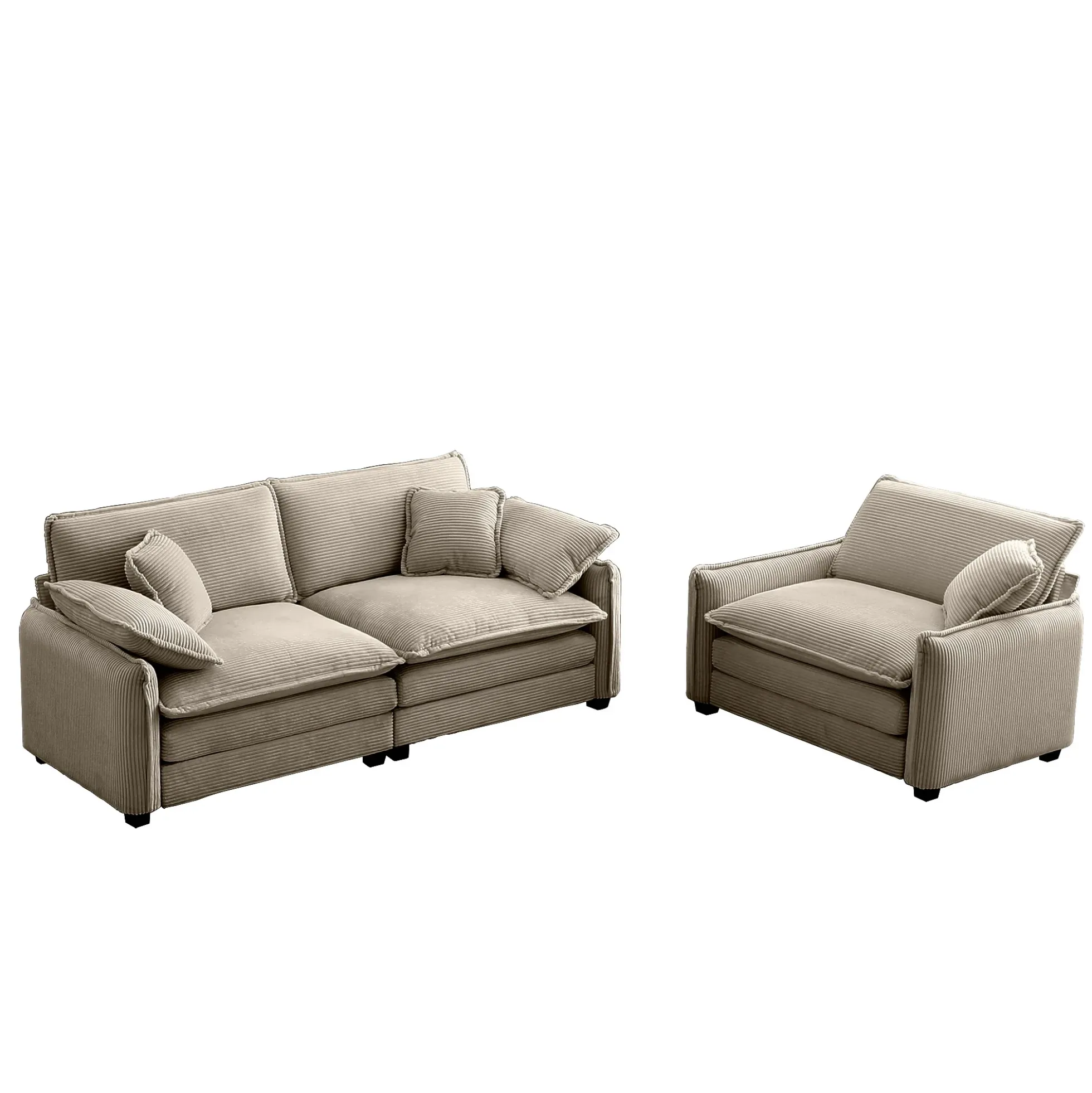 Walker Edison | Cloud Deep Seat Loveseat Sofa Set