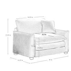 Walker Edison | Cloud Deep Seat Loveseat Sofa Set