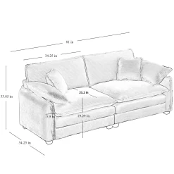 Walker Edison | Cloud Deep Seat Loveseat Sofa Set