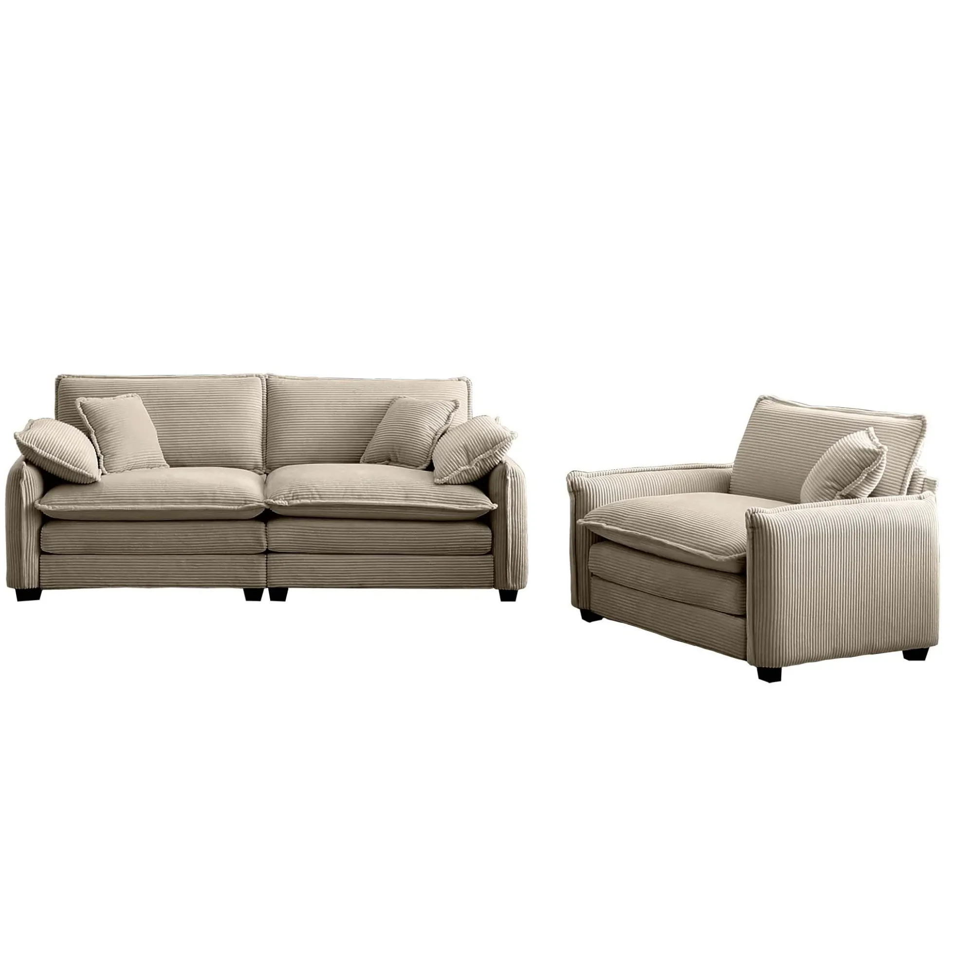 Walker Edison | Cloud Deep Seat Loveseat Sofa Set