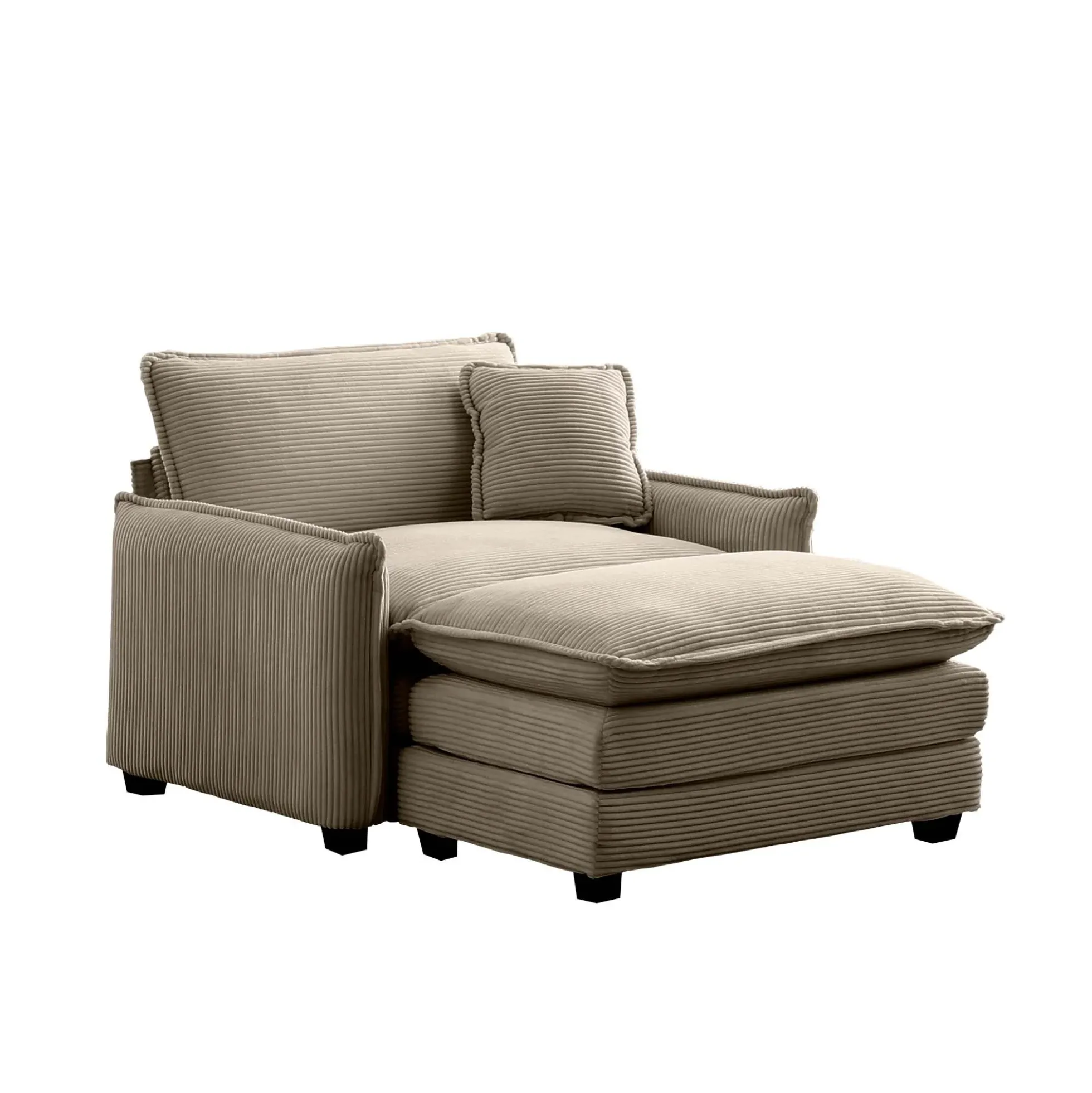 Walker Edison | Cloud Deep Sofa Chair With Ottoman
