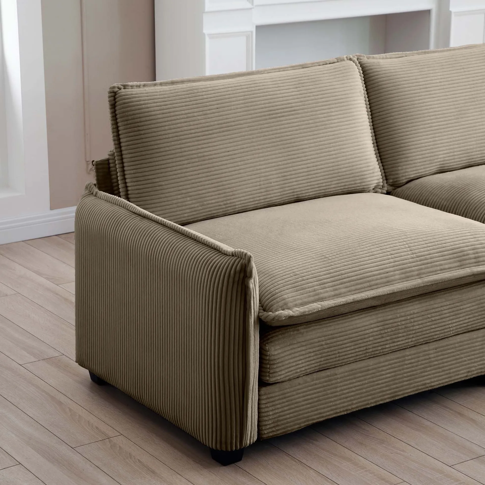 Walker Edison | Cloud Deep Sofa Chair With Ottoman