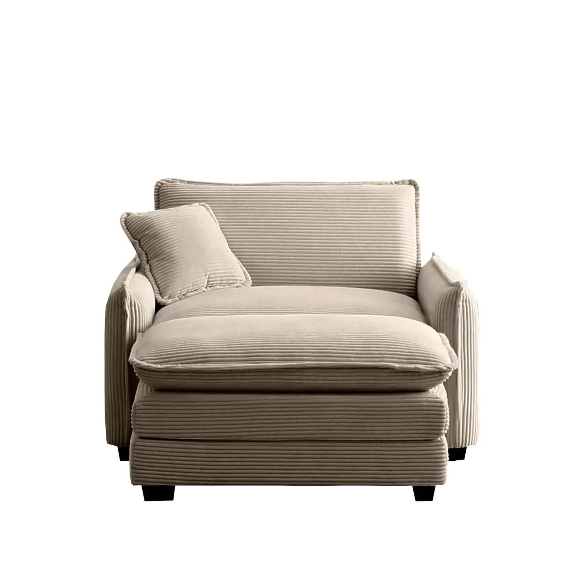 Walker Edison | Cloud Deep Sofa Chair With Ottoman