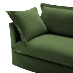 Walker Edison | Cloud Deep Seat Slipcovered Armchair with Ottoman