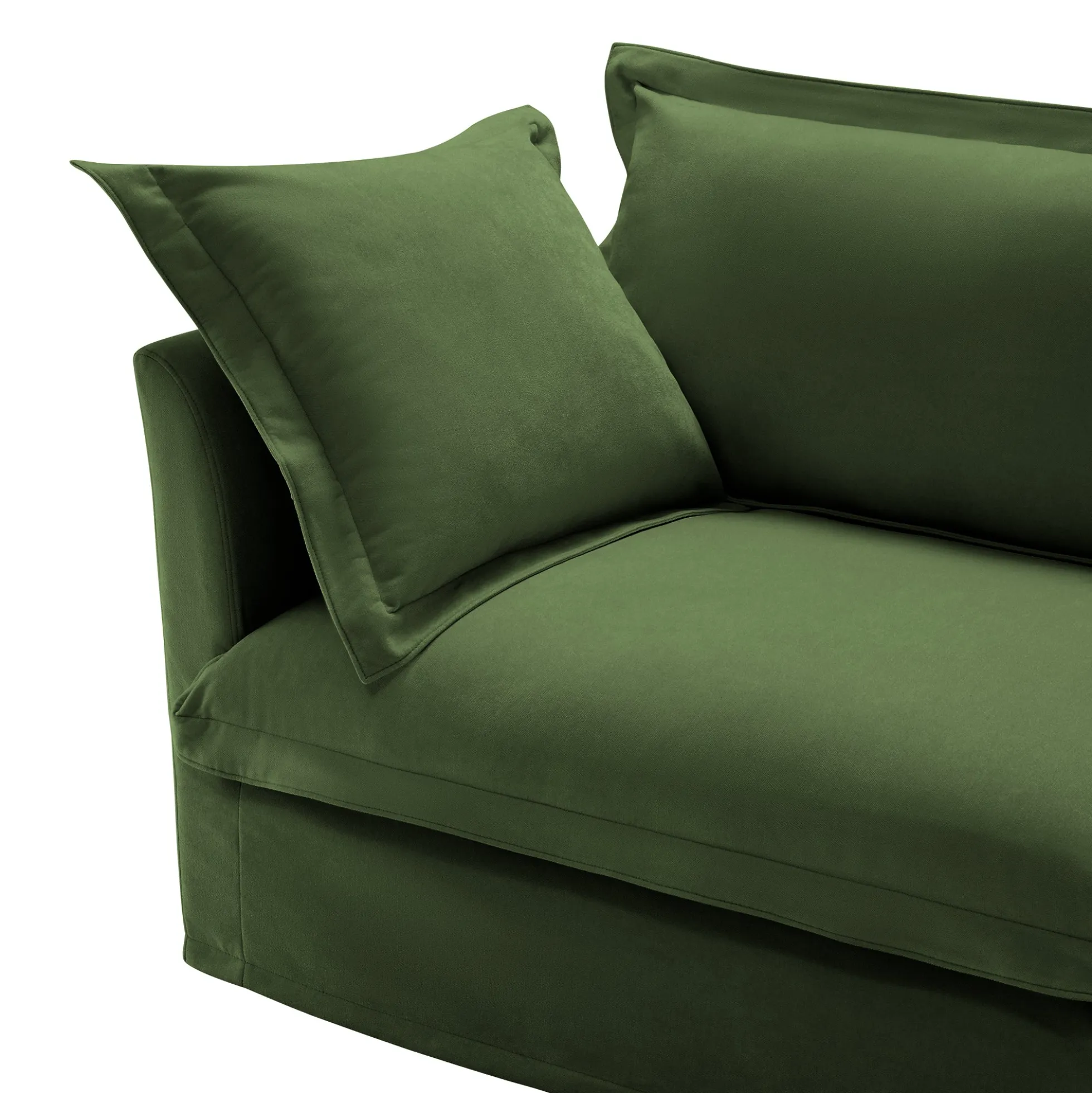 Walker Edison | Cloud Deep Seat Slipcovered Armchair with Ottoman