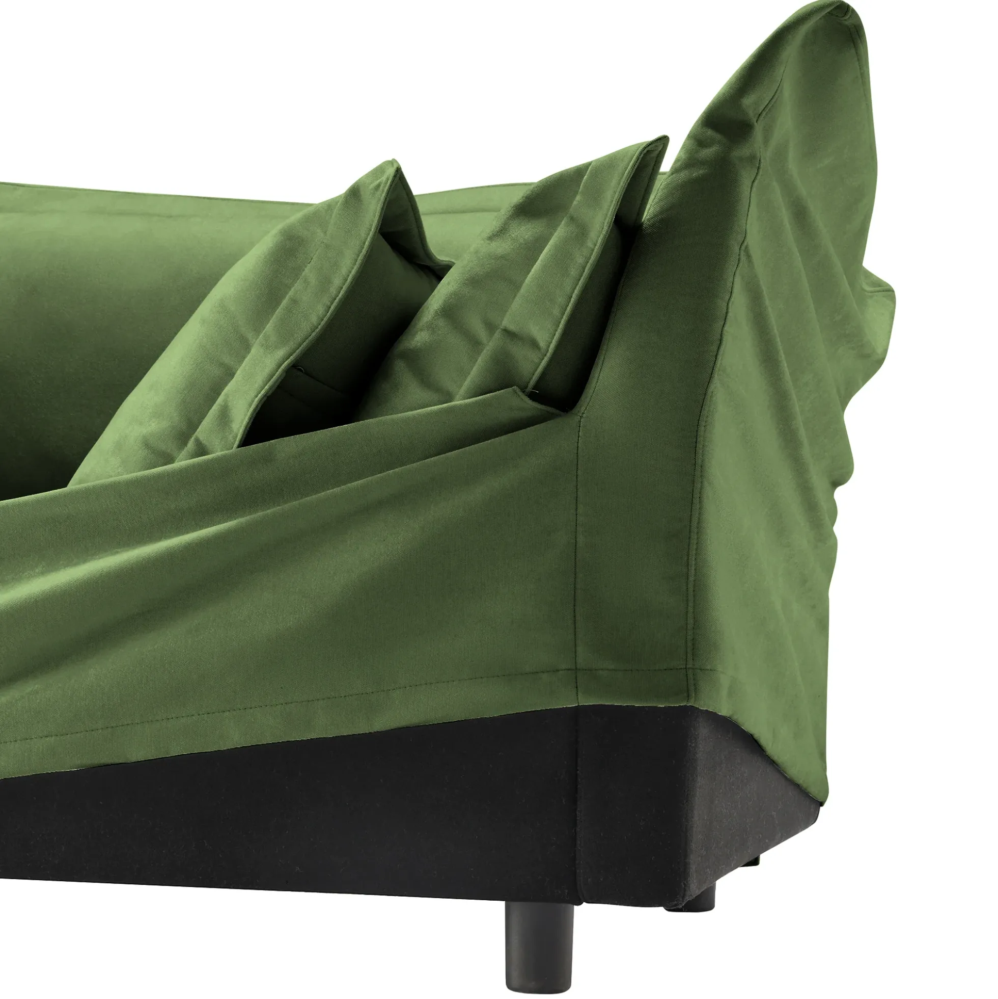 Walker Edison | Cloud Deep Seat Slipcovered Armchair with Ottoman