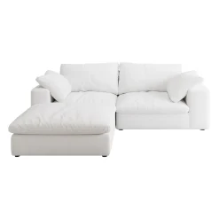 Walker Edison | Cloud Down Filled Comfort Modular Sectional Sofa Couch with Storage Ottoman