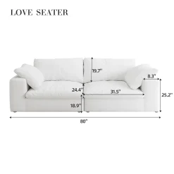 Walker Edison | Cloud Modular 80' Down Filled Loveseat Sofa