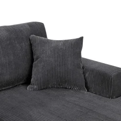 Walker Edison | Coastal Grey Corduroy Double-Chaise Cloud Sectional Sofa
