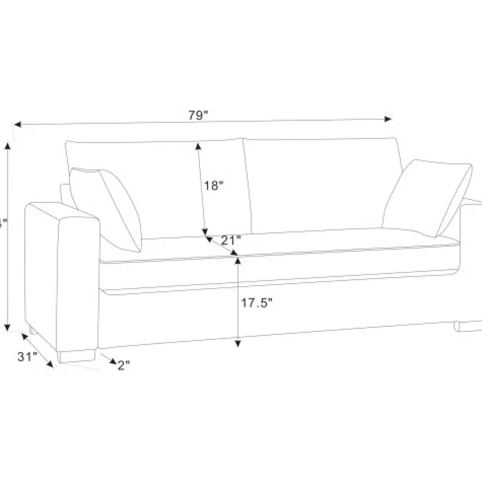 Walker Edison | Coastal Green Corduroy Loveseat Cloud Sofa