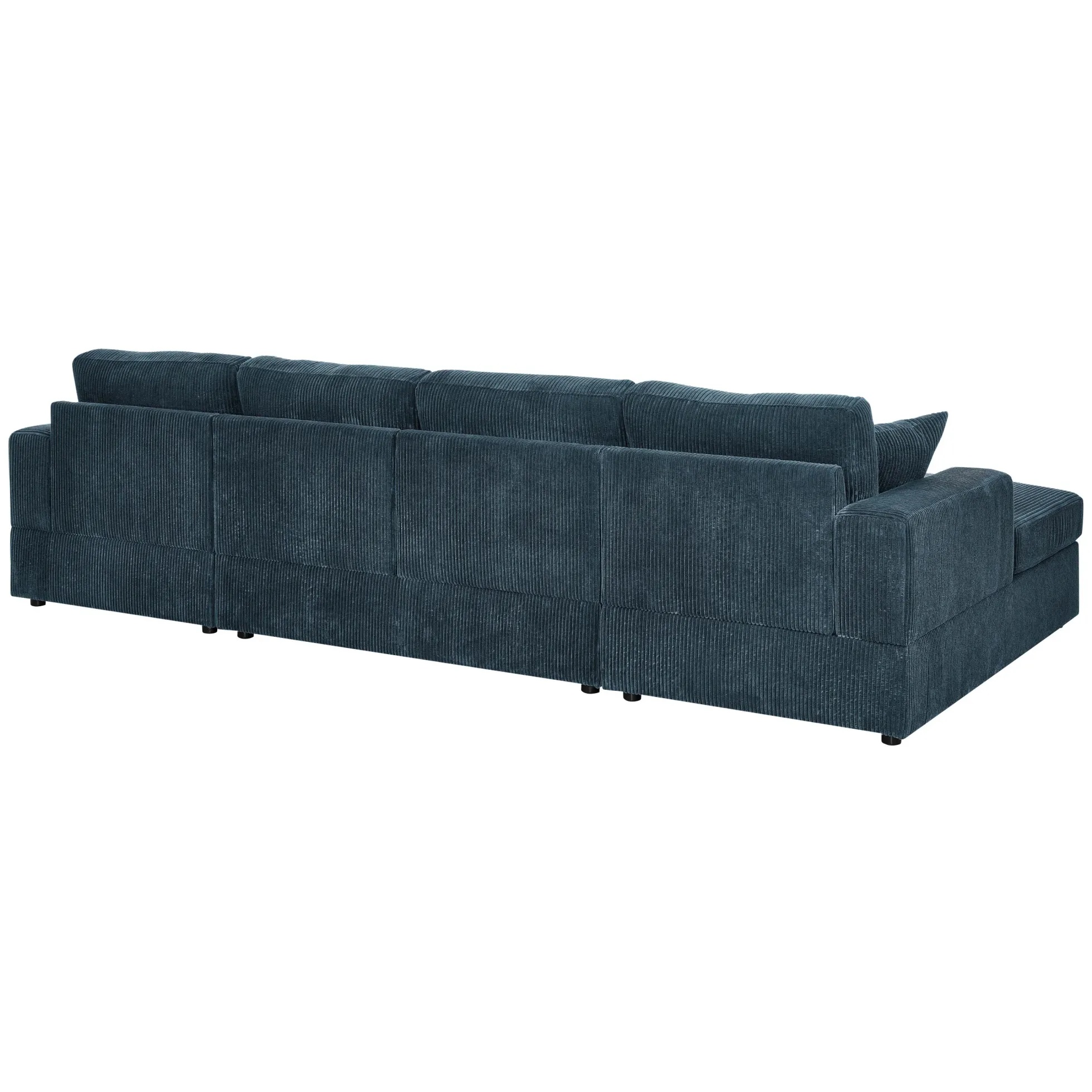 Walker Edison | Coastal Teal Corduroy Double Chaise Cloud Sectional Sofa