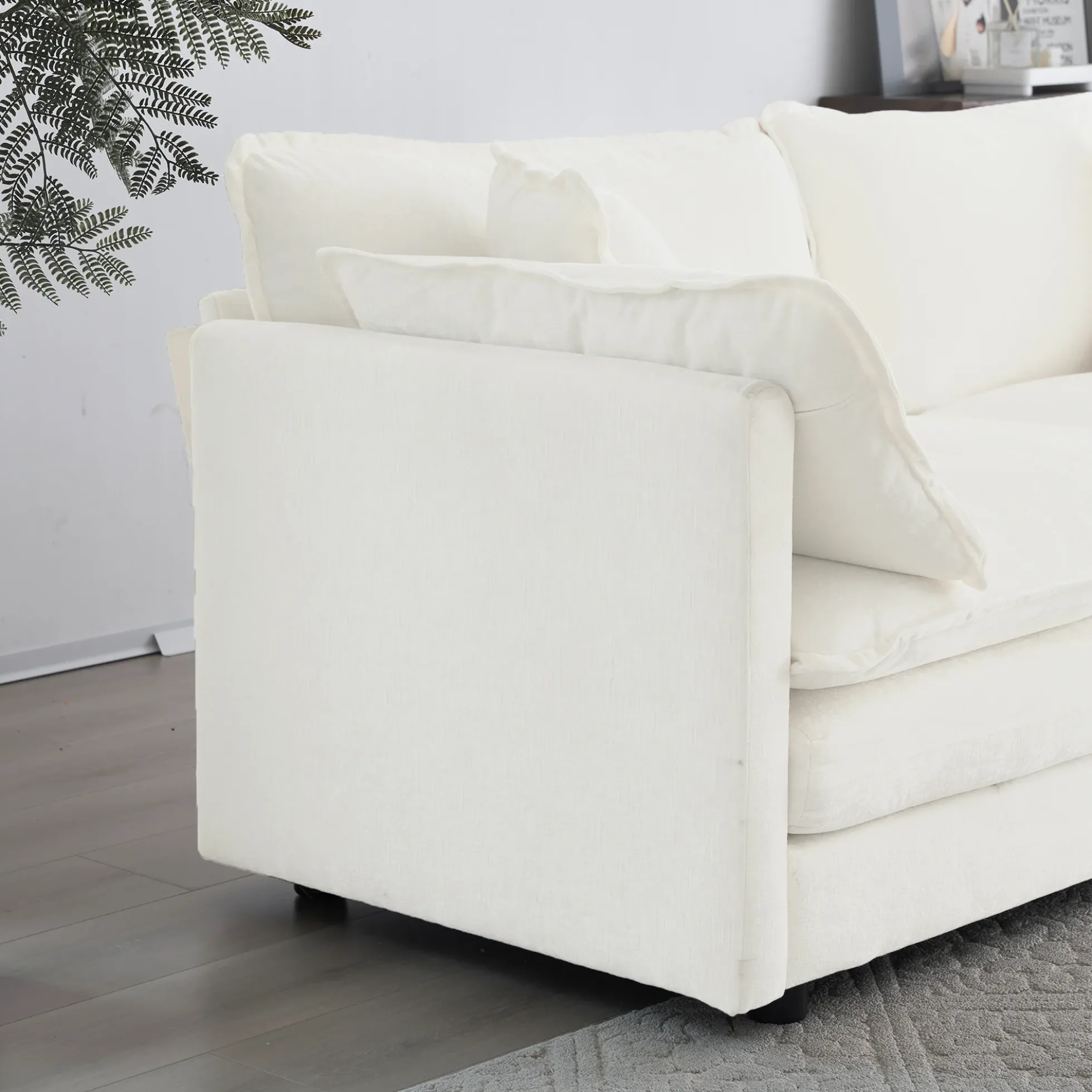Walker Edison | Comfy Cloud Modular Sectional Sofa with Ottoman