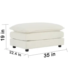 Walker Edison | Comfy Cloud Modular Sectional Sofa with Ottoman