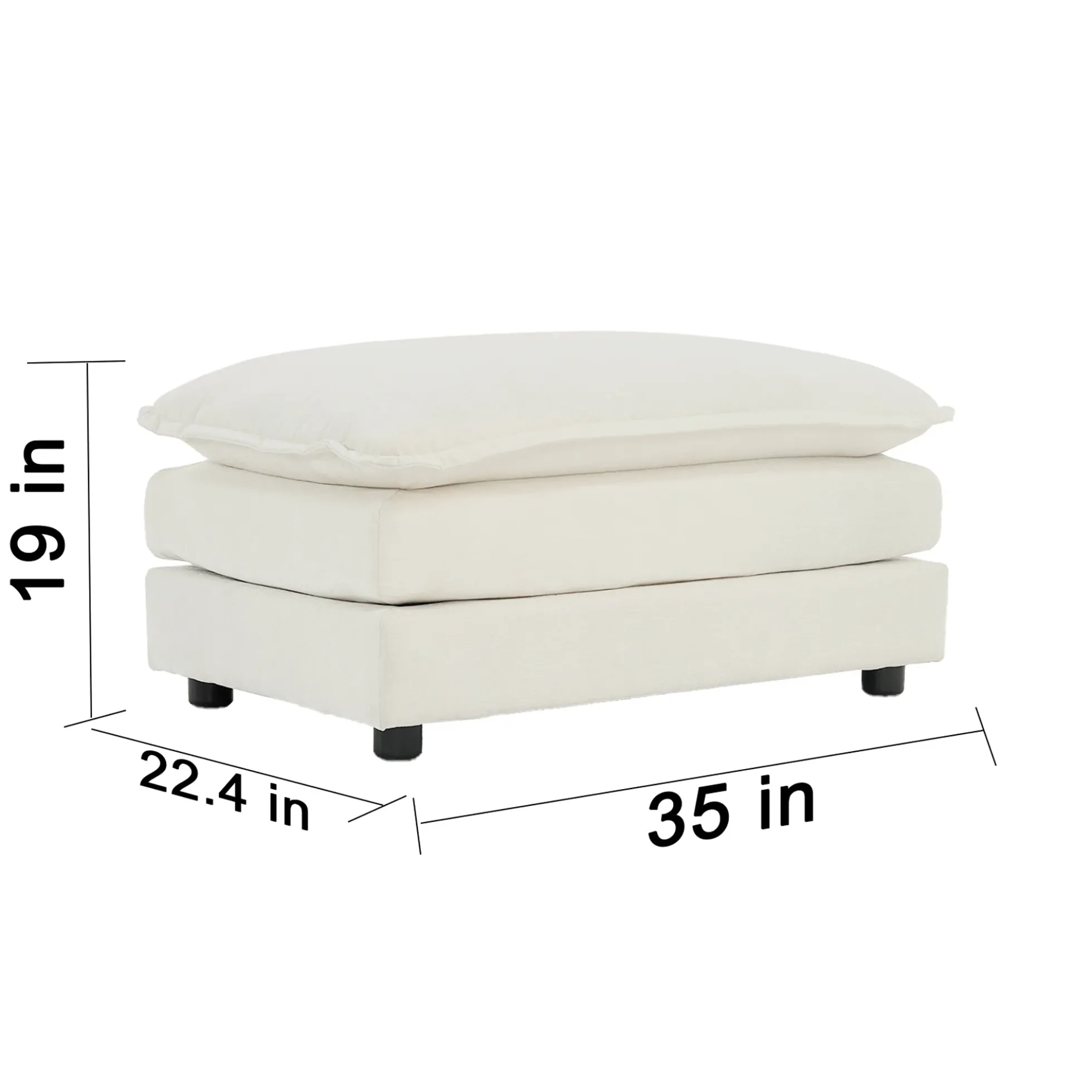 Walker Edison | Comfy Cloud Modular Sectional Sofa with Ottoman