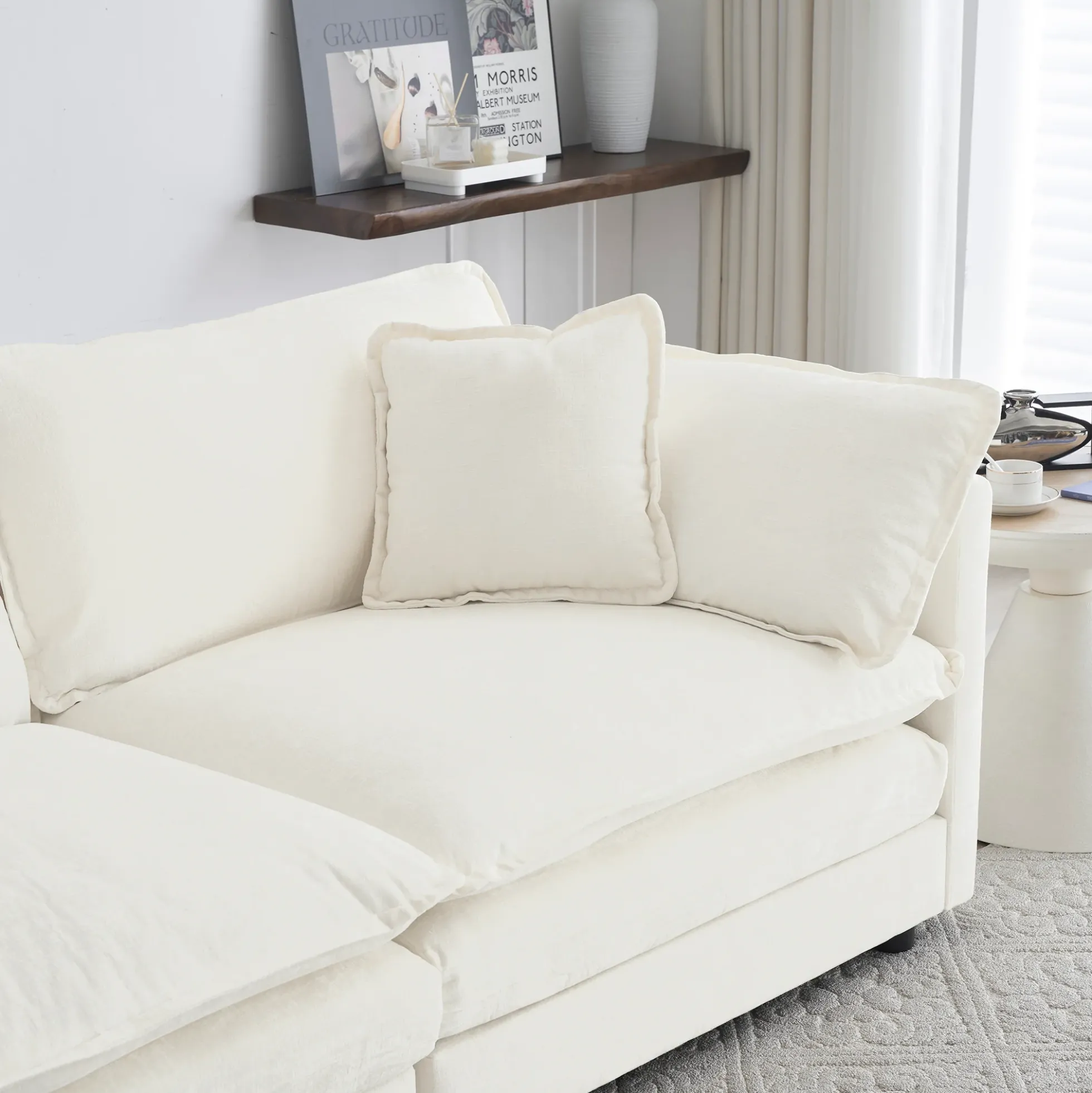 Walker Edison | Comfy Cloud Modular Sectional Sofa with Ottoman