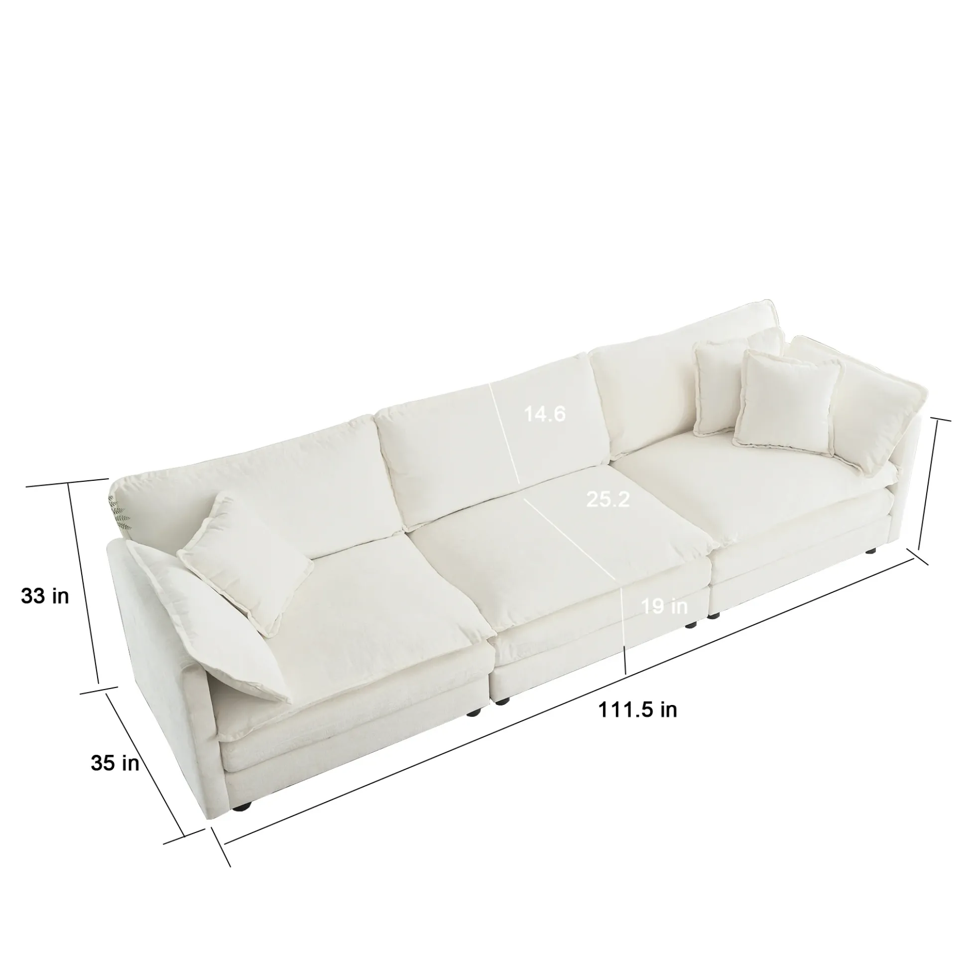 Walker Edison | Comfy Cloud Modular Sectional Sofa with Ottoman