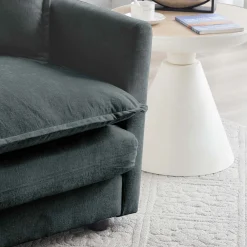 Walker Edison | Comfy Modular Cloud L Shaped Sectional Sofa With Ottoman