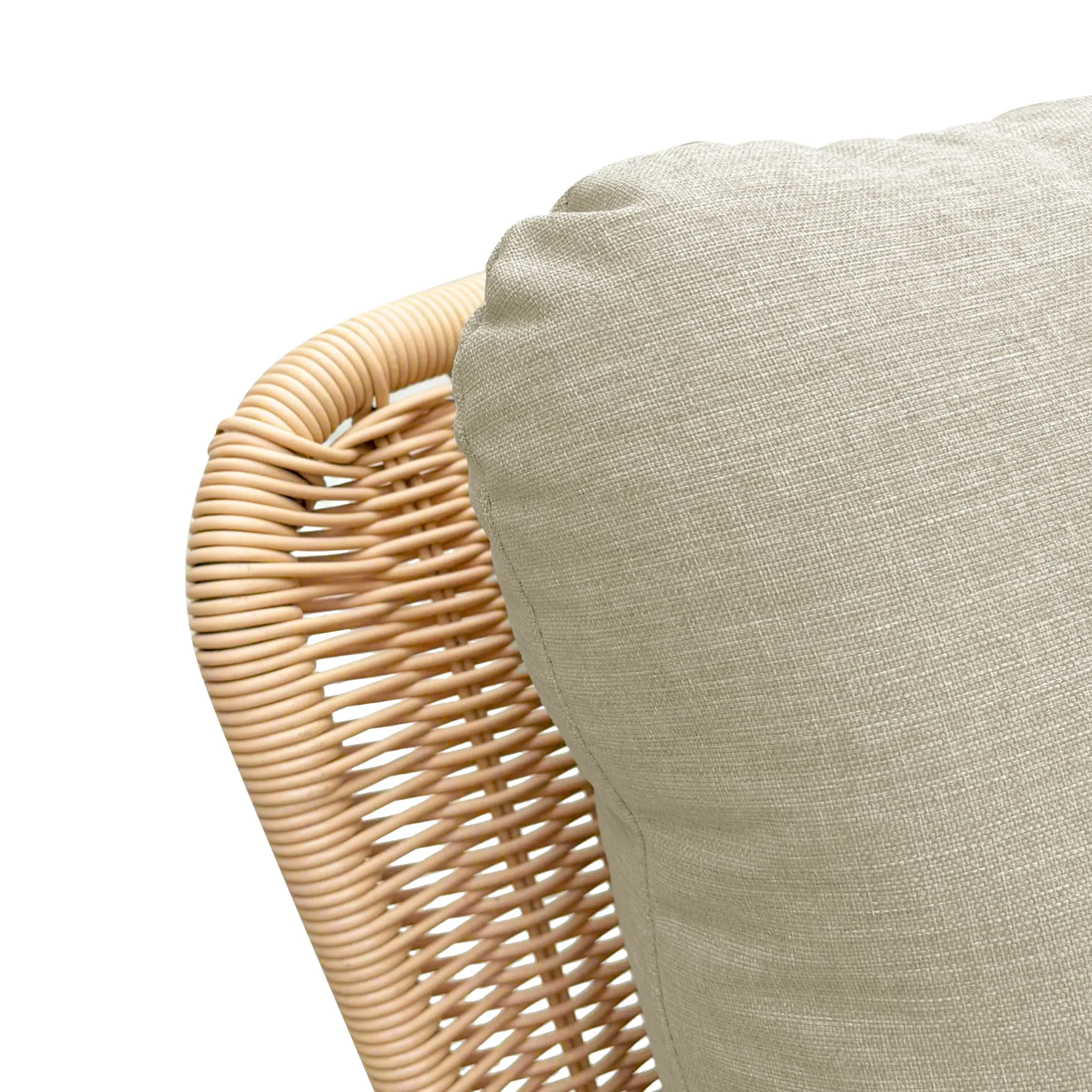 Walker Edison | Contemporary Minimalist Beige Wicker Rocking Chair Set of 2